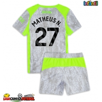 Camisa de Futebol Manchester City Matheus Nunes #27 Equipamento Alternativo Infantil 2025-26 Manga Curta (+ Calças curtas)